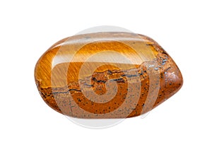 brown Tiger's eye gem stone isolated on white