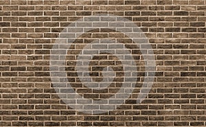 Brown toned brick wall with repeating pattern photo