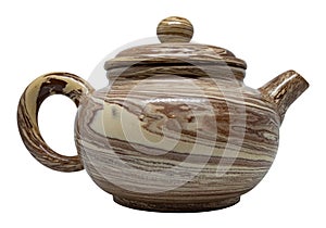 brown tradicional chinese teapot isolated
