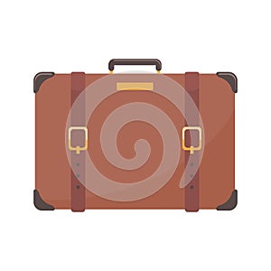 Brown travel suitcase or bag with flat color