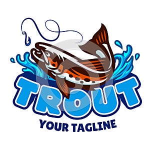 Brown Trout Fishing Logo Design