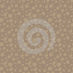 Brown two-tone cut of soil under the ground pattern with lighter round stones, emptiness clay texture seamless vector pattern.