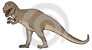 brown tyrannosaurus dinosaur ancient vector illustration transparent background