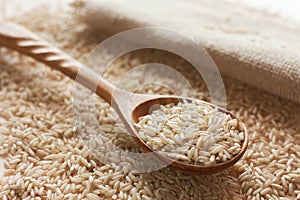 Brown uncut rice