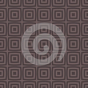 Brown vector geometric seamless pattern with rounded squares, regular grid