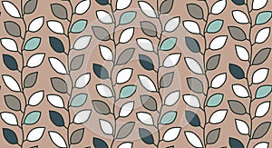 Brown vertical branches seamless doodle pattern