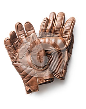 Brown vintage motorcycle gloves