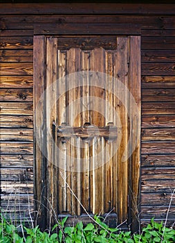 Brown vintage wooden door