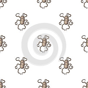 Brown virus icon in cartoon style isolated on white background. Viruses and bacteries symbol stock vector illustration.