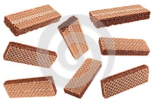 Brown wafers stick collection on white
