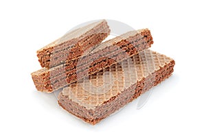 Brown wafers stick on white