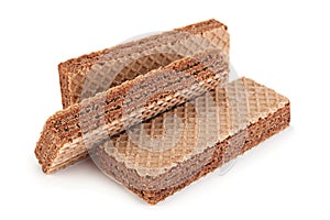 Brown wafers stick on white