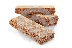 Brown wafers stick on white