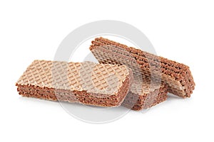 Brown wafers stick on white