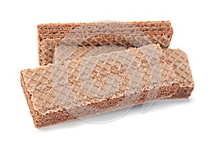 Brown wafers stick on white