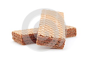 Brown wafers stick on white