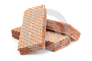 Brown wafers stick on white