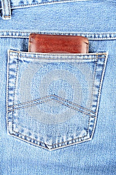 Brown wallet in pocket