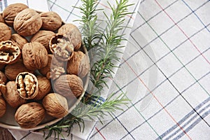 Brown walnut in a hard shell