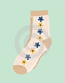 Brown warm sock vector concept