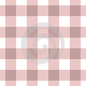 Brown and white checkered pattern, gingham plaid vector repeat
