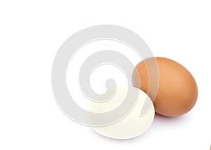 Brown and white egg.