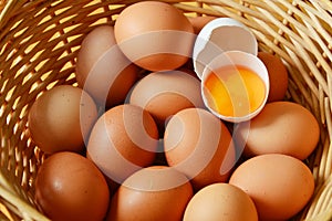 Brown and white eggs