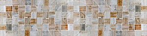 Brown white gray wooden cubes texture background banner panorama