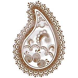 Brown and white lace buta decoration item on white background