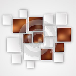 Brown and White Modern Square Abstract Background Template