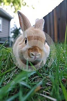 Brown and White Rabbit in Grass
