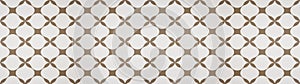 Brown white traditional motif tiles wallpaper texture background banner panorama - Vintage retro concrete stone cement tile with