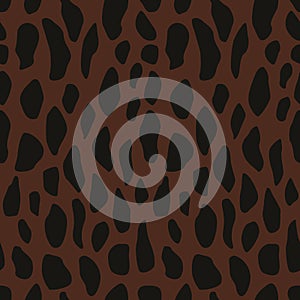 Brown wild animal skin seamless abstract pattern vector background