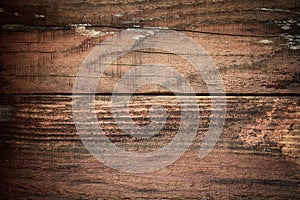 Brown wood barn wall plank texture background, top view of old table