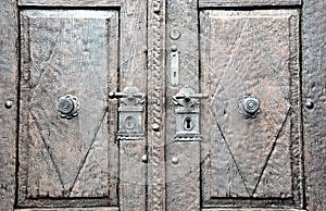 Brown wood door