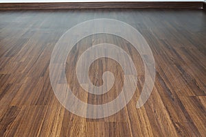 Brown wood laminate floor varnish interior in modern home