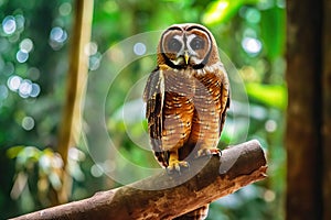 Brown Wood Owl in Malaysia Forest