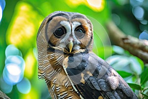 Brown Wood Owl in Malaysia Forest