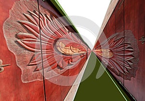 Wood and triangle pattern