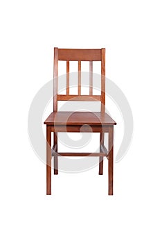 Brown wooden chair isolated on white
