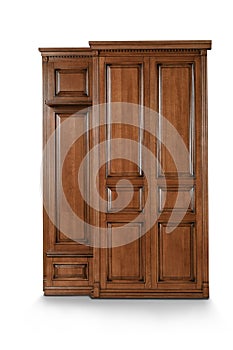 Brown wooden Cabinet on white background