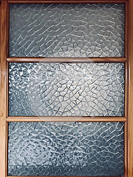 Brown wooden frame windows with Broken glass design texture.