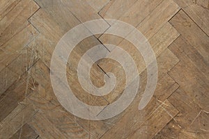 Brown wooden parquet floor