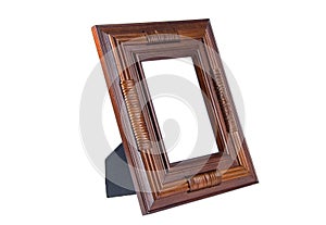 Brown wooden photo frame