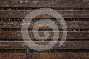 Brown wooden plank fence. Background. Space for text