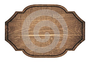 Brown wooden signboard, plate, plank and dark