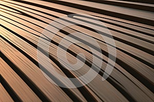 Brown wooden slats. Abstract background with diagonal lines