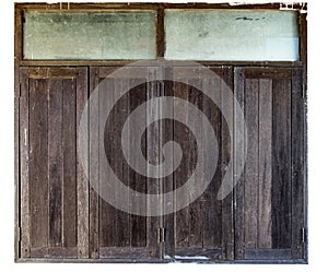 Brown wooden window ancient