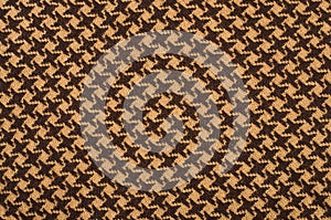 Brown wool houndstooth pattern.