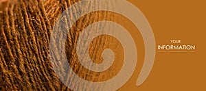 Brown wool thread macro texture material pattern